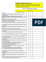 Secondary Student Checklist