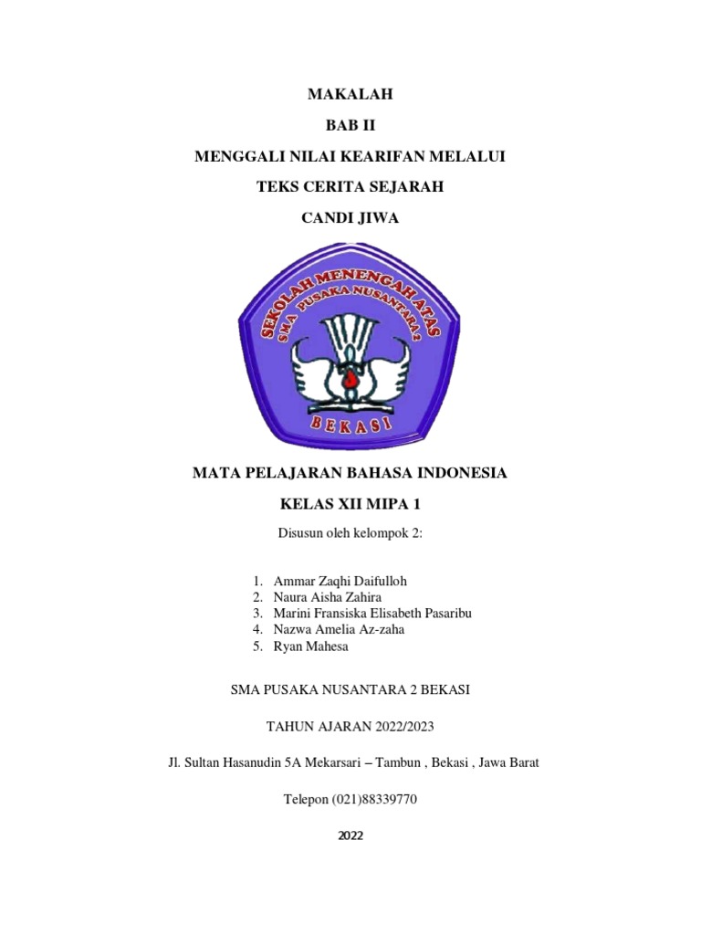 Makalah Teks Sejarah Candi Jiwa | PDF