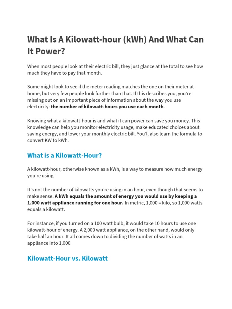 What Is A KW | PDF | Home Appliance | Nature