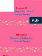 Lesson 33 - Changing Fractions To Its Lowest Term