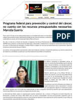 20-0-23 Programa Federal para Prevención y Control Del Cáncer, No Cuenta Con Los Recursos Presupuestales Necesarios.