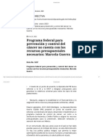 20-01-23 Programa federal para prevención y control del cáncer no cuenta con los recursos presupuestales necesarios