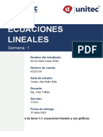 Ecuaciones Lineales y Sus Gráficas.