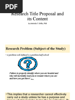 Research Title Proposal and Its Content