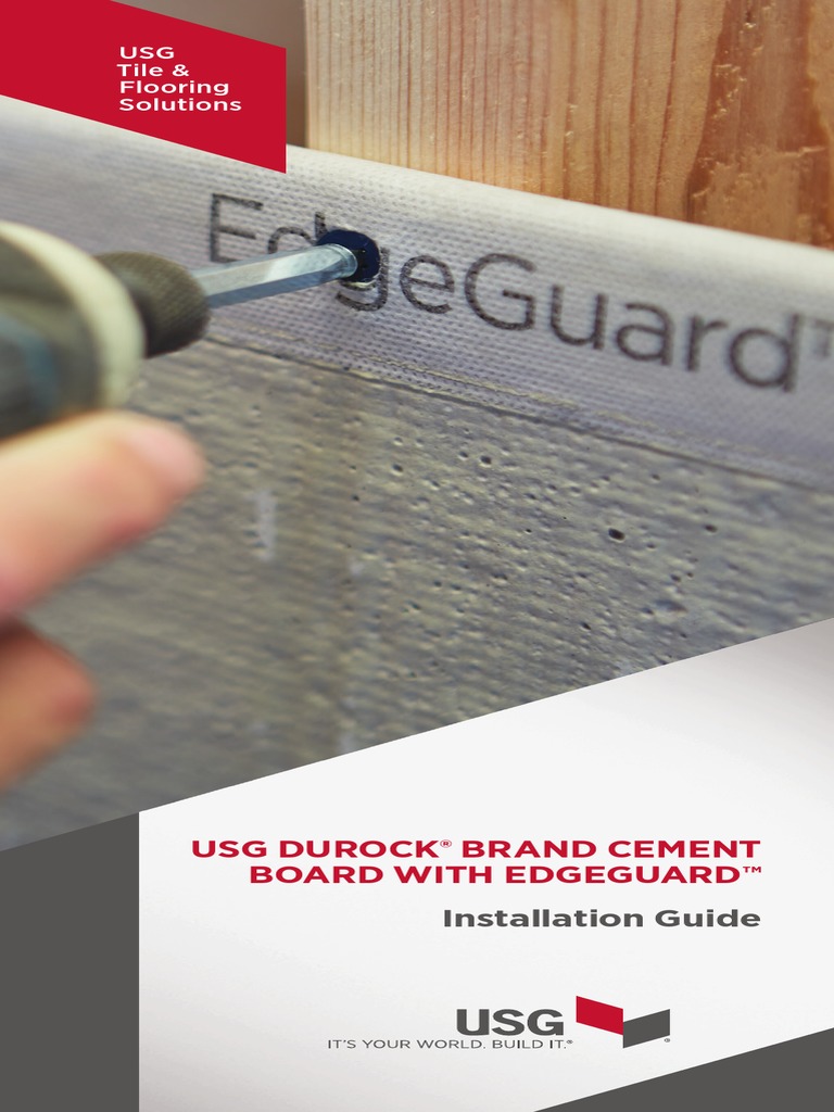 Usg Durock Cement Board With Edgeguard Installation Guide en CB237EG PDF Tile Framing