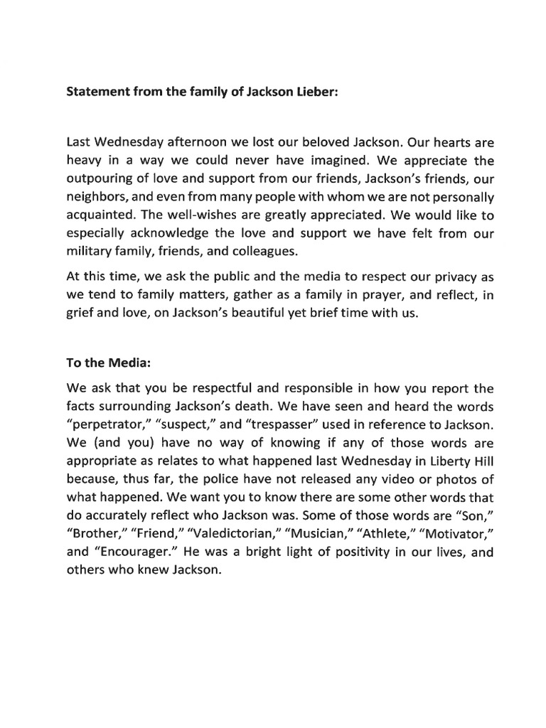 Lieber Family Statement 1.23.23 PDF