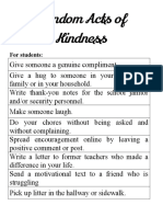 Random Acts of Kindness & Today's Advice