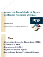 Recherche Biomédicale Et Règles de BPC