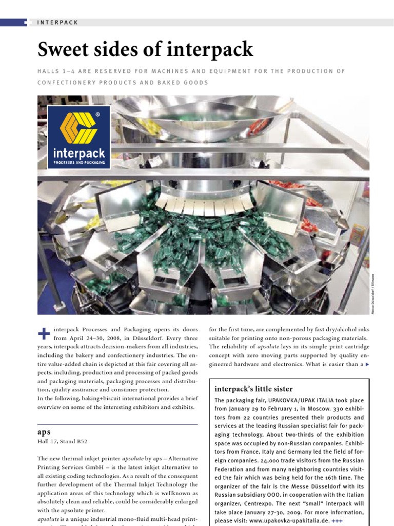 40 Sweet Sides of Interpack | PDF | Breads | Extrusion
