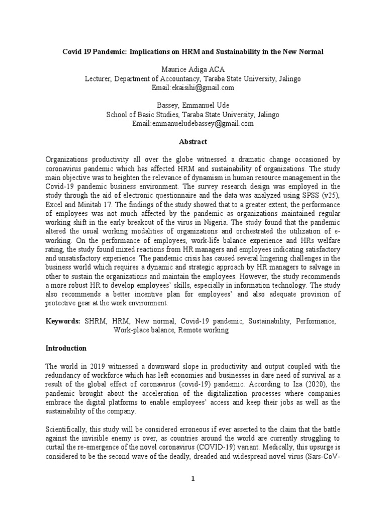 HRM Strategies Post-COVID-19 Pandemic | PDF | Human Resource Management ...