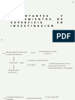 Cementantes y Tratamientos de Superficie en Investigacion