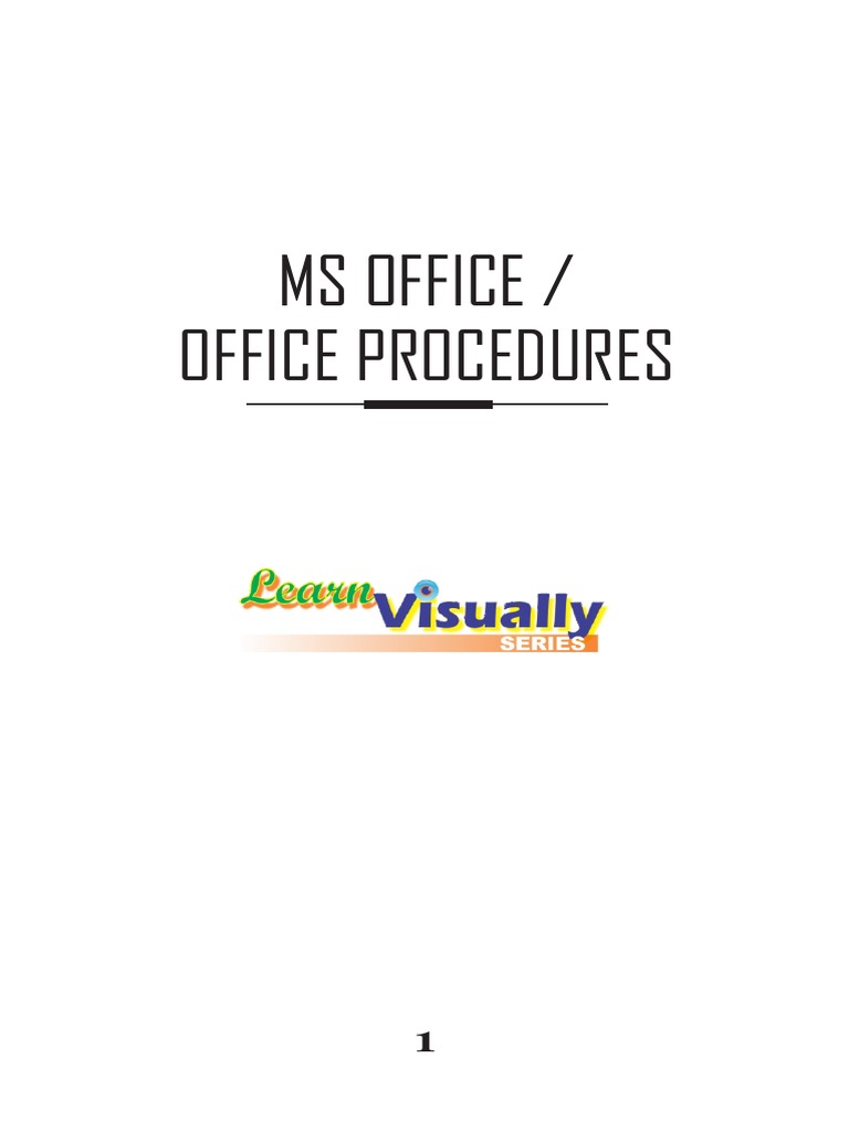 MS Office Basics and Procedures Guide | PDF | Microsoft Excel | Worksheet