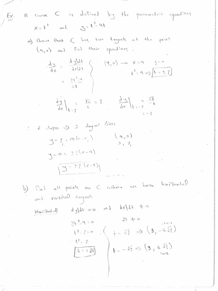 Tutorial 4 (Parametric Equations Polar Coordinates) | PDF
