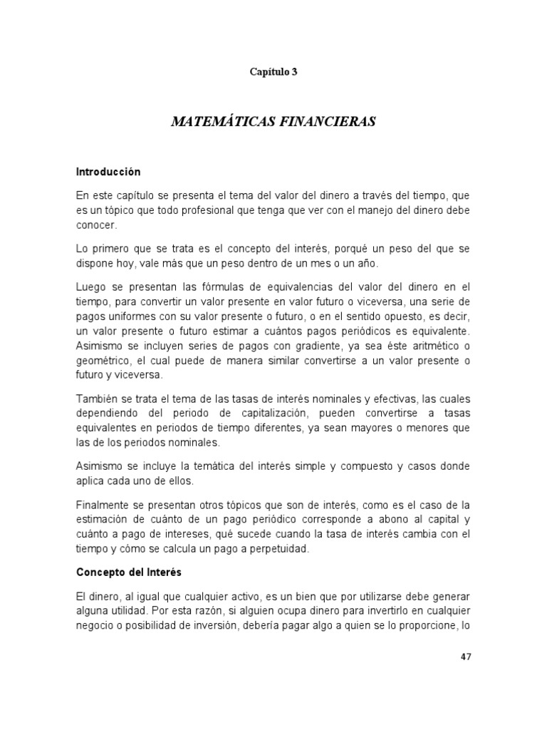 Matemáticas financieras fundamentales: conceptos clave sobre el valor ...