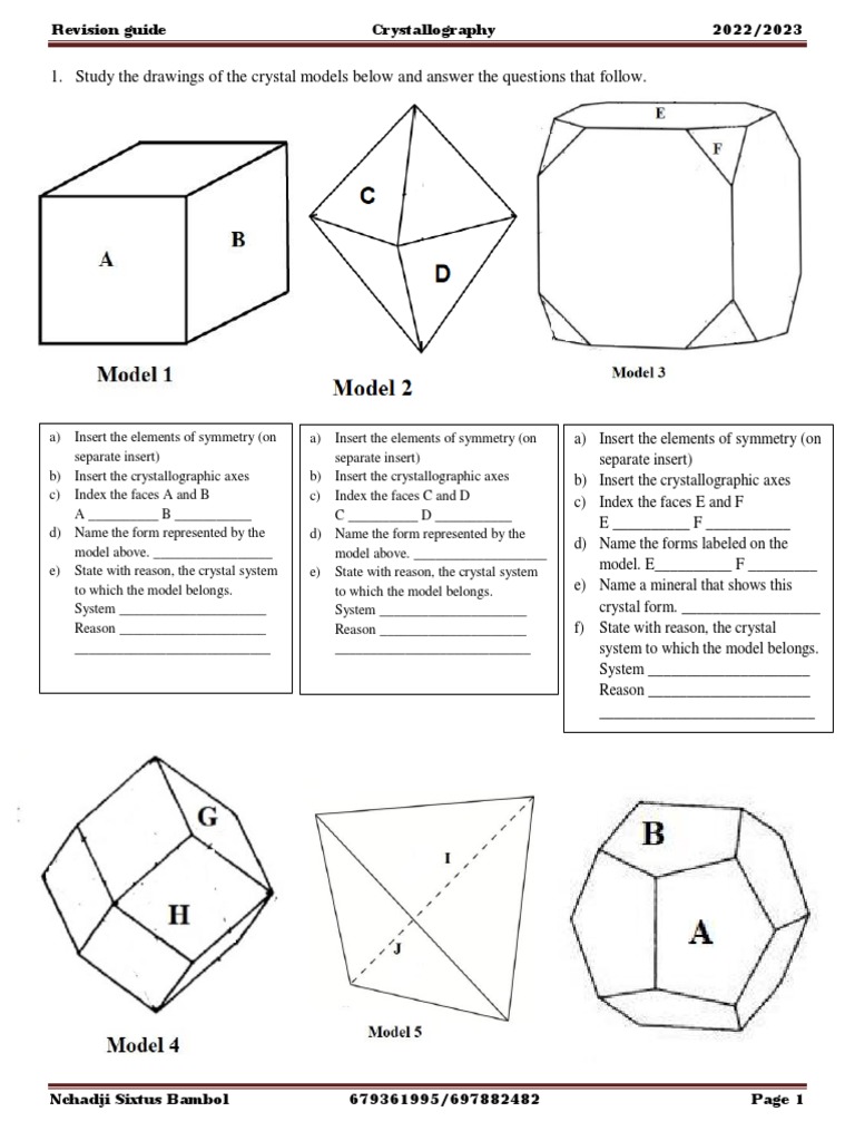 Crystallography Revision Guide | PDF | Crystal | Crystallography
