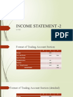 INCOME STATEMENT Trading Account Section