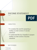 INCOME STATEMENT - Trading Account Section