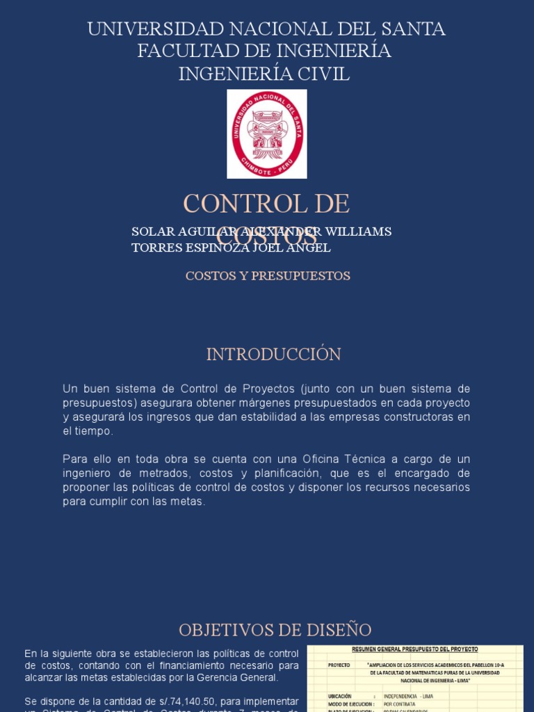 Control de Costos en Proyectos de Construcción | PDF | Planificación ...