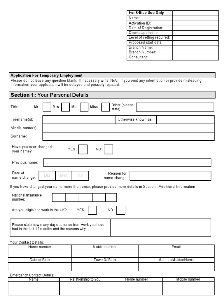 Reed Application Form (1) Criminal Record Personally Identifiable Information