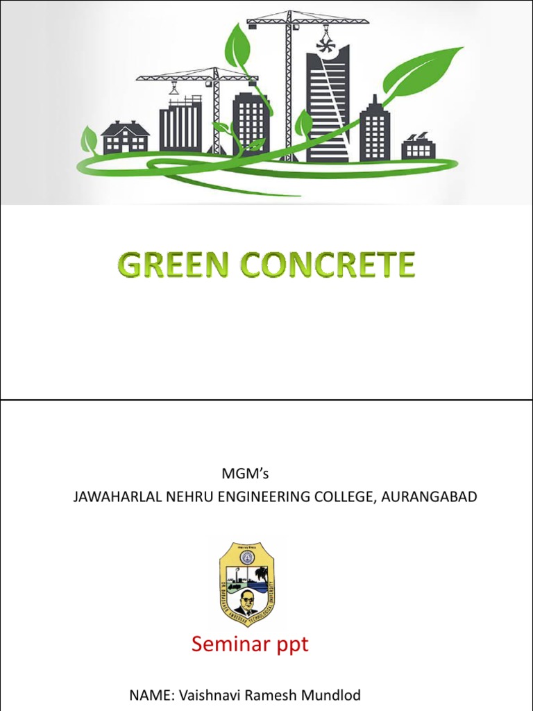 Green Concrete: Sustainable Solutions | PDF | Concrete | Cement