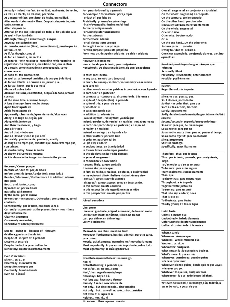 21 All Connectors in English | PDF