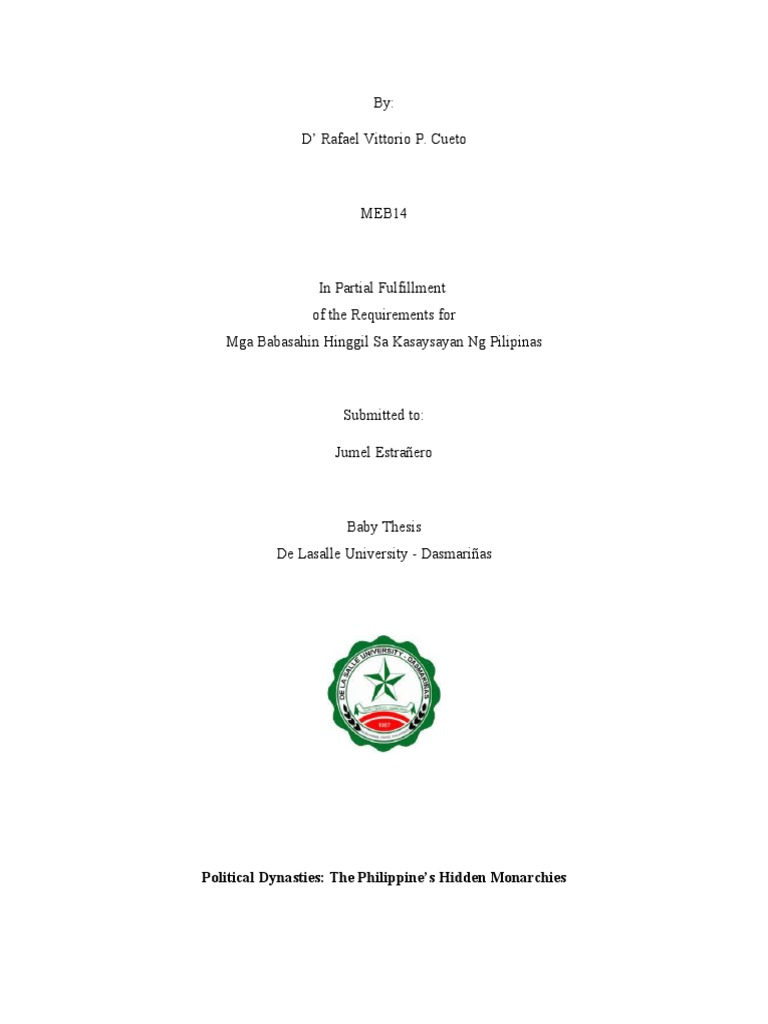 Political Dynasties The Philippines' Hidden Monarchies PDF Corazon