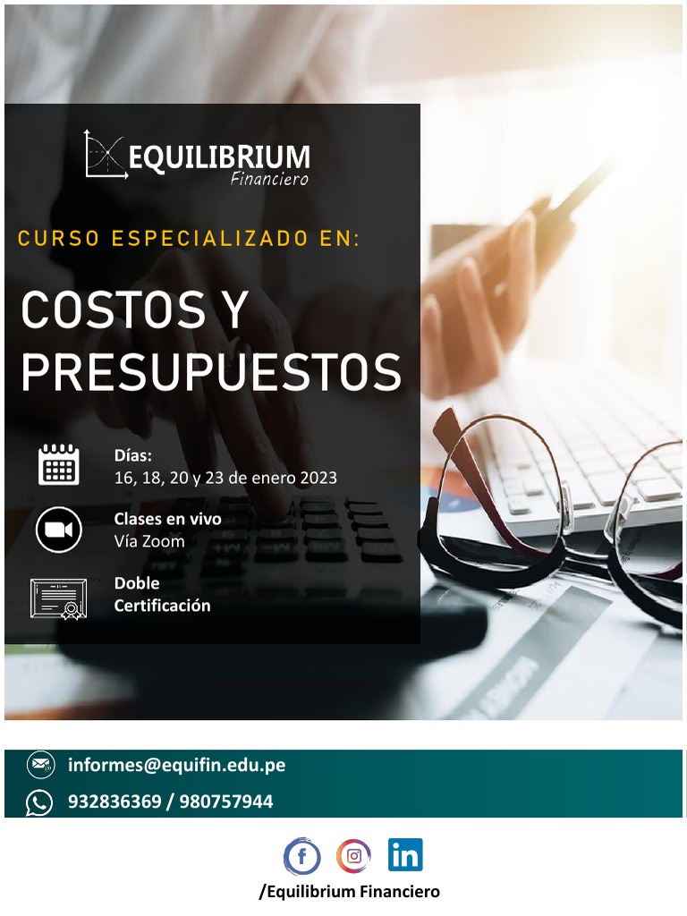 Curso de Costos y Presupuestos 2023 | PDF | Presupuesto | Economias