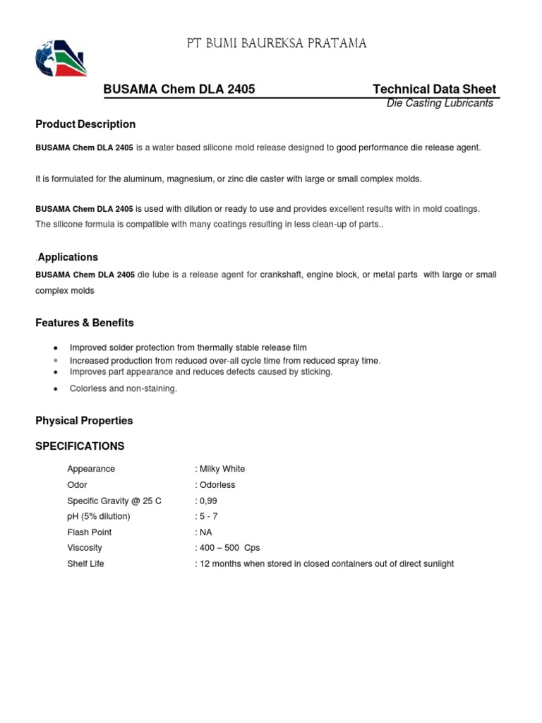 TDS BUSAMA Chem DLA 2405 | PDF | Materials | Industrial Processes