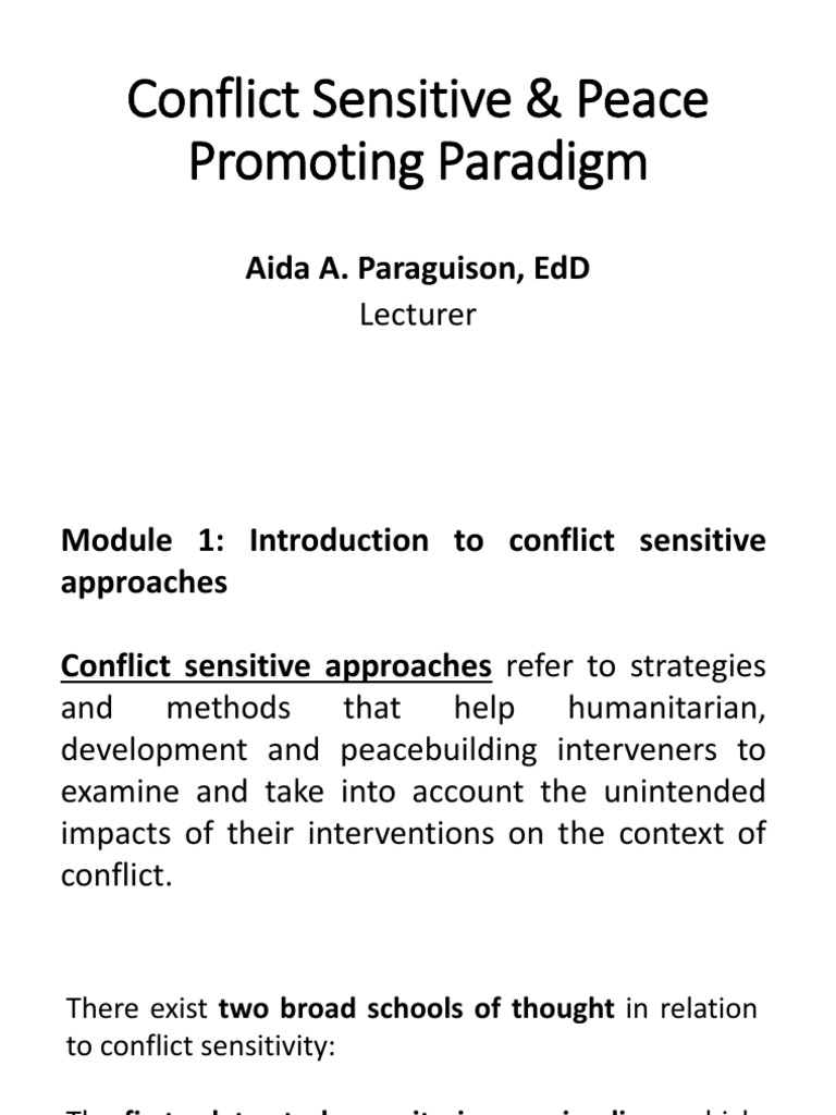 Conflict Sensitivity in Development Practices | PDF | Evaluation ...