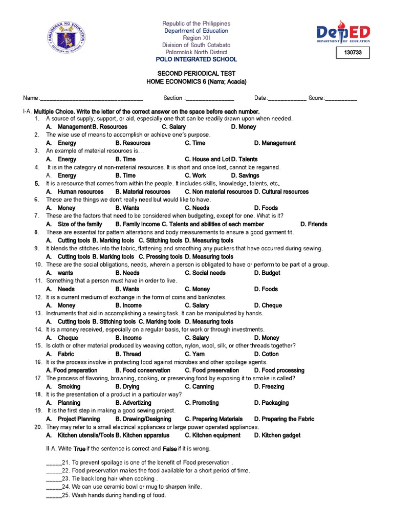 Dll Grade 6 2nd Quarter Tle Agriculture Grade
