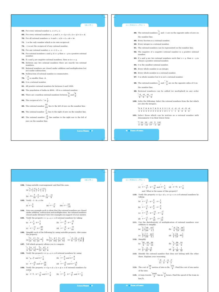 Rational Numbers (1) - Pages-9-16 | PDF | Numbers | Rational Number