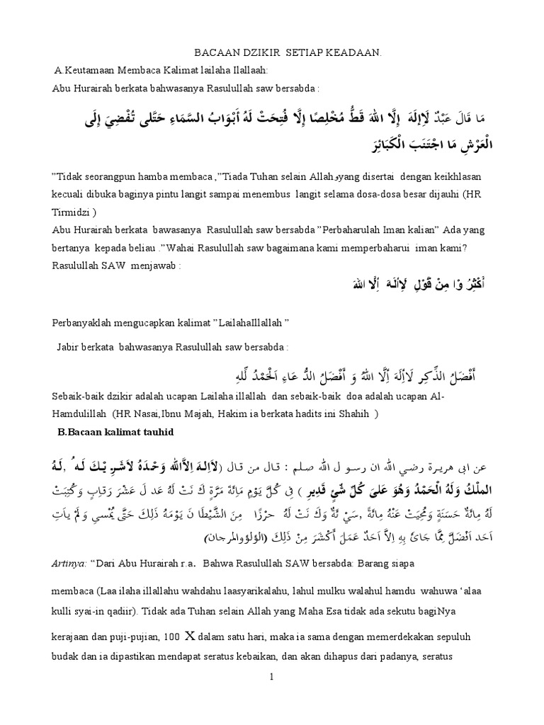 Dzikir Dalam Setiap Keadaan Pdf