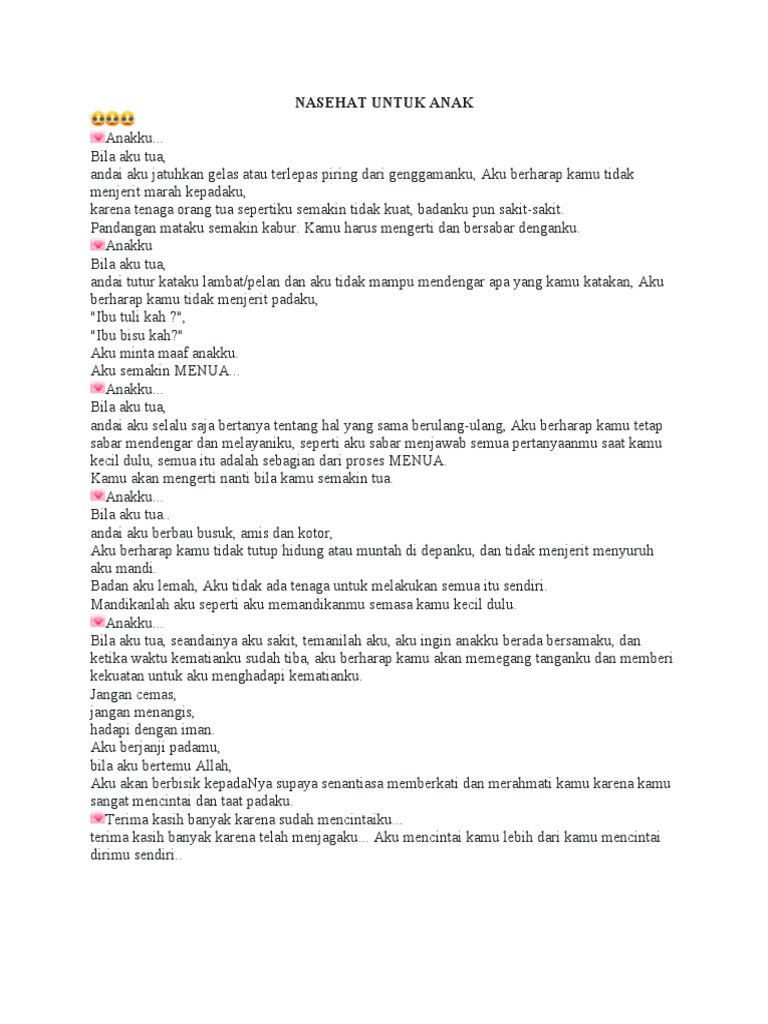 NASEHAT UNTUK ANAK | PDF