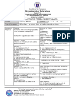 Quality Assurance Feedback Form - Quarter 1 Test Papers - Edeliza P. Palmero