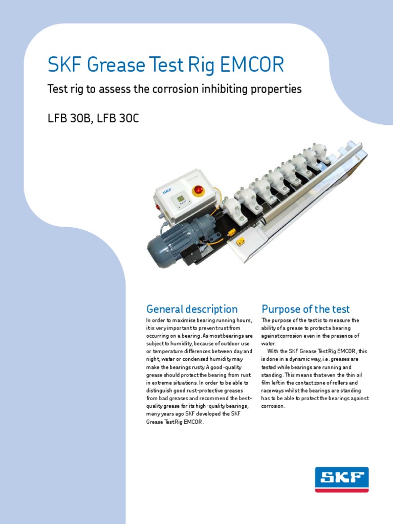 SKF Grease Test Rig EMCOR | PDF | Bearing (Mechanical) | Pump