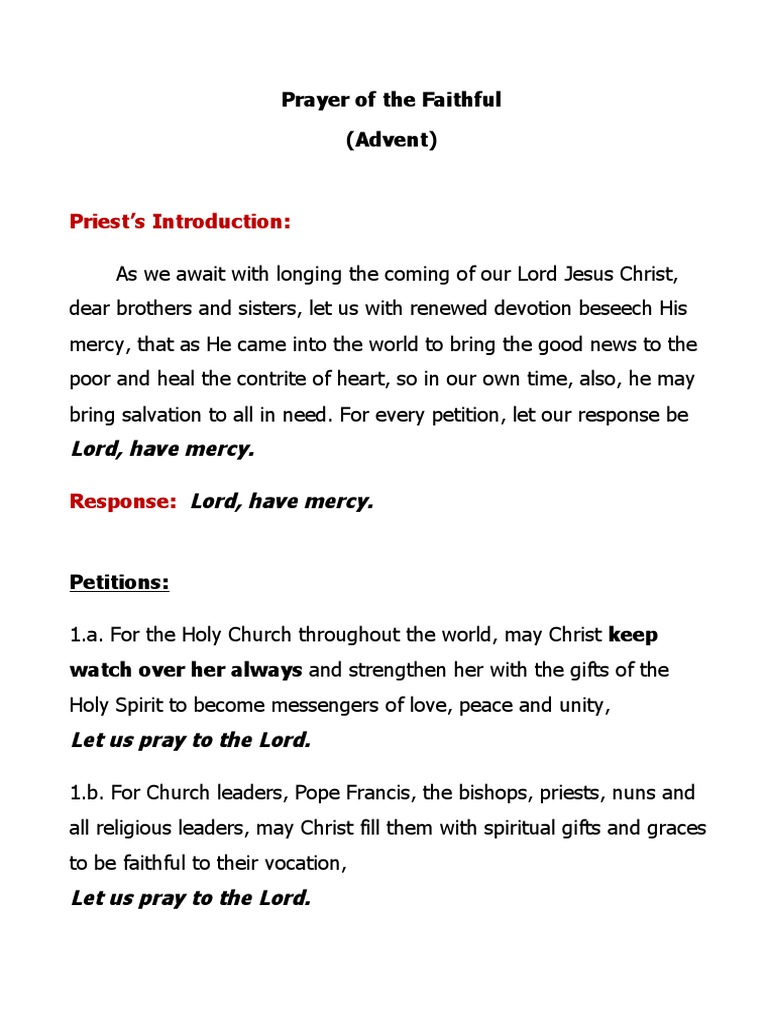 Prayer of The Faithful PDF Prayer Jesus