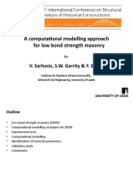 Computational Modelling Approach for Low Bond Strength Masonry