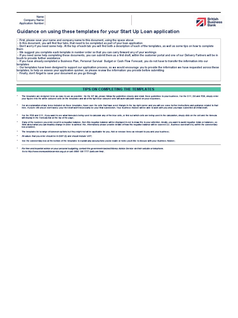 Start Up Loans Business Plan Template PDF Expense Marketing