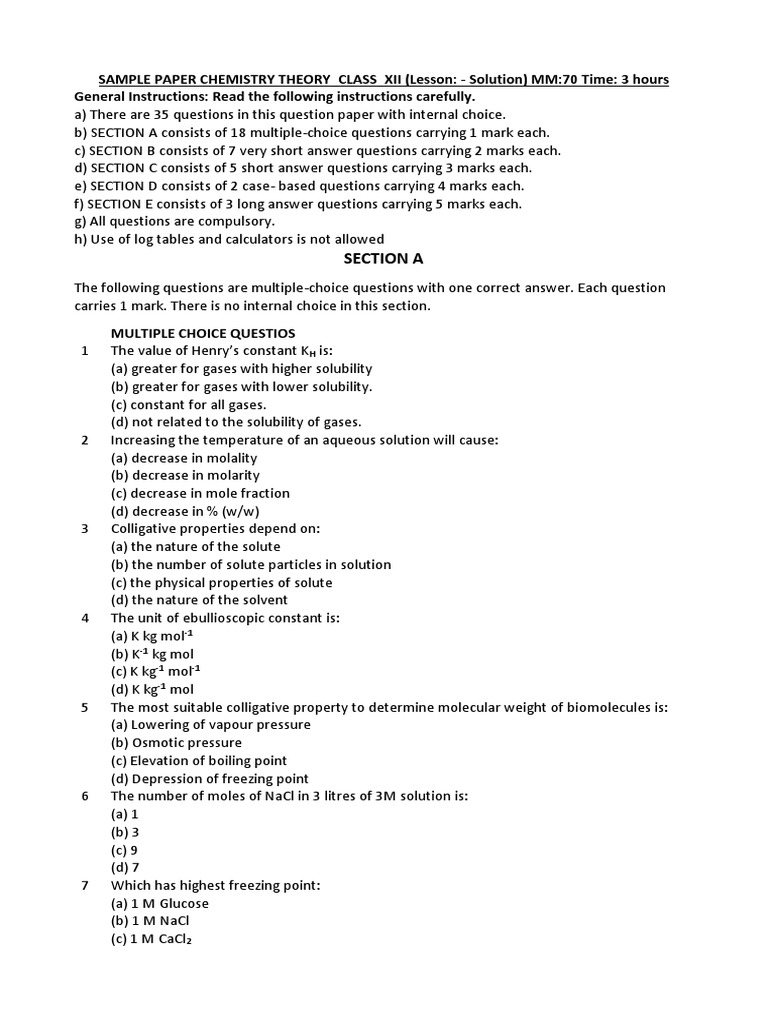 1 MS Solution PDF Dissociation (Chemistry) Mole (Unit)