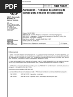 NBR NM 27 - Agregados - Redução da amostra de
