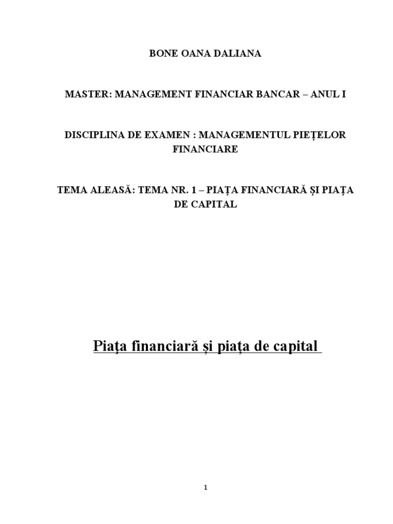 Piata Financiara Si Piata de Capital PDF
