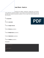Python Basics Cheat Sheet