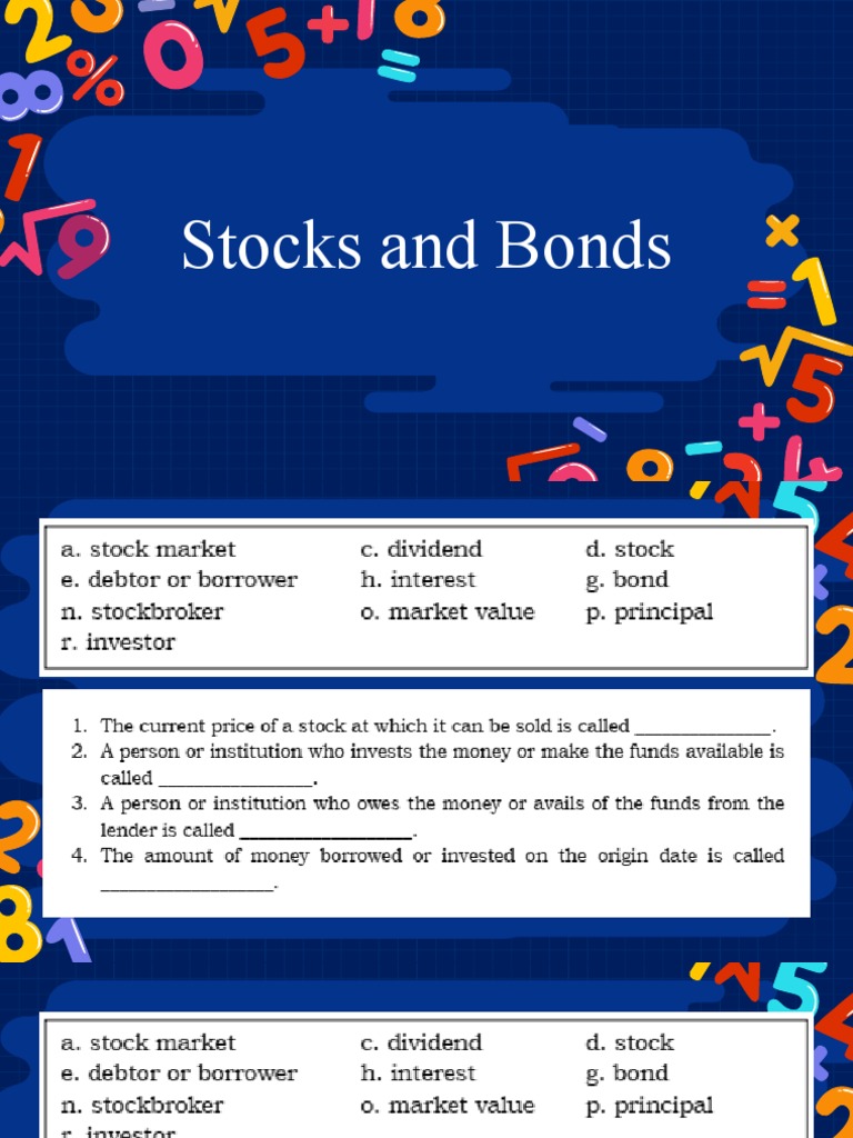 Stock and Bonds PDF Stocks Dividend