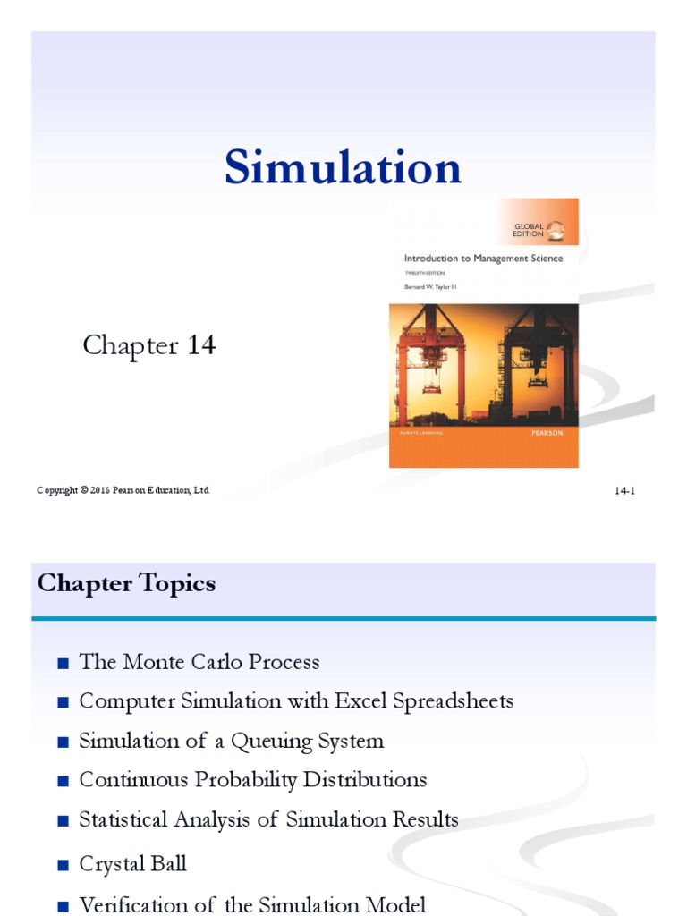 Ch14 Monte Carlo Simulation PDF Monte Carlo Method Statistics