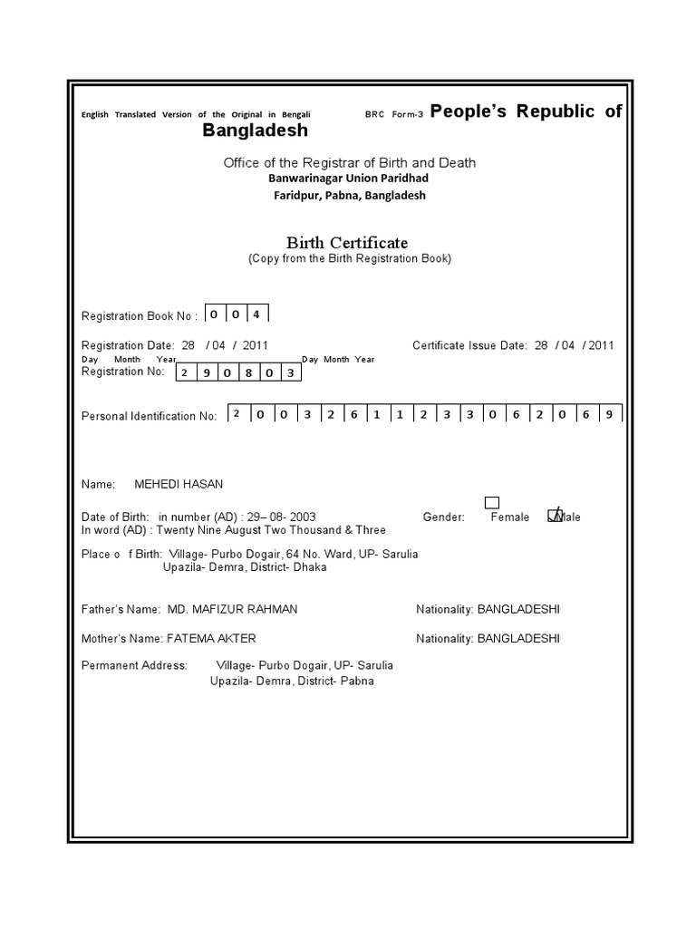 BIRTH CERTIFICATE DOWNLOAD BD PDF visual data 8