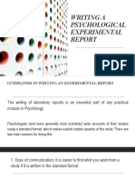 Writing A Psychological Experimental Report