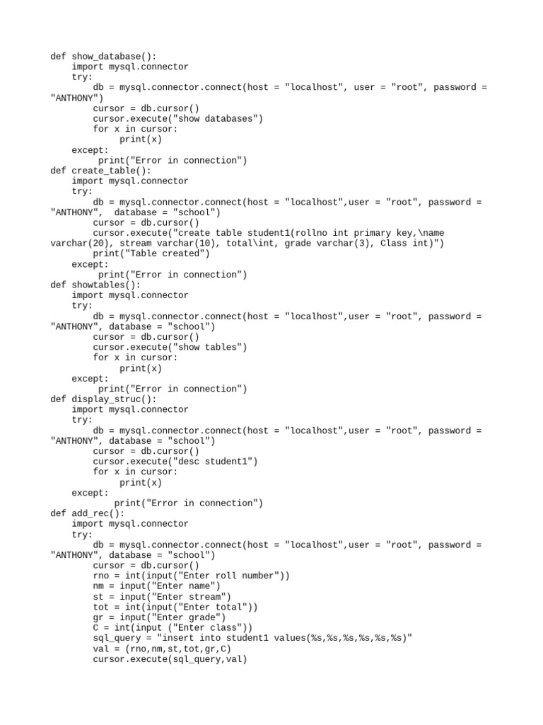Student Registration System in Python | PDF | Computer Programming ...