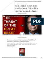 01 - Dove Porta Il Grande Reset - Non Possiederai Nulla e Sarai Felice. Fine Proprietà Privata e Quindi Libertà