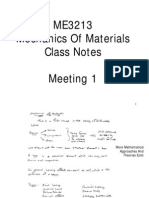 ME3213 Mechanics of Materials Class Notes Meeting 1