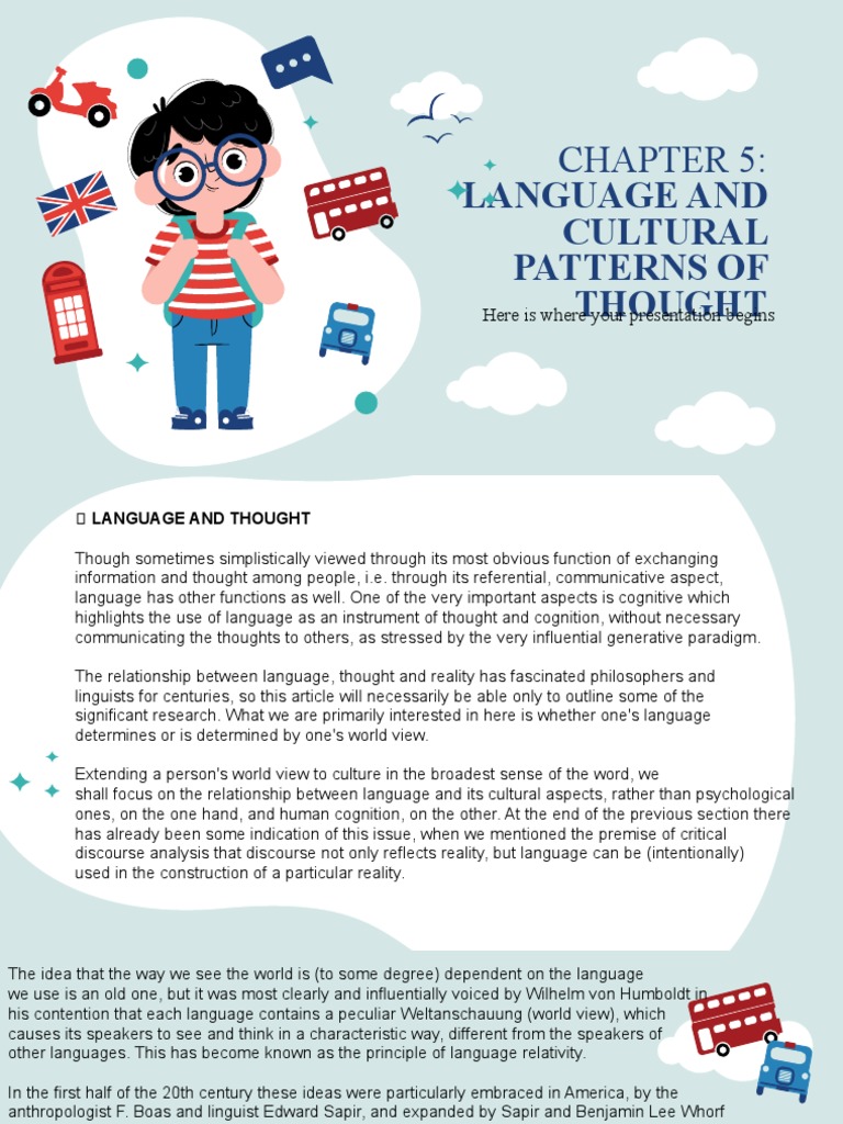 Language's Role in Cultural Thought Patterns | PDF | Linguistics | Thought